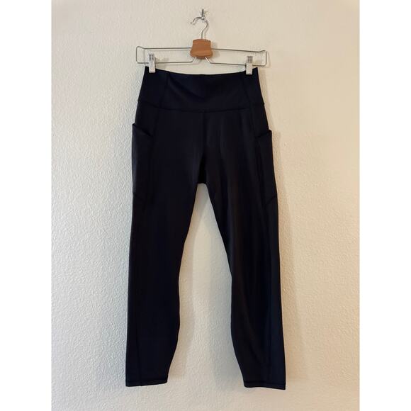 PureLuxe x Fabletics Oasis High-Waisted Leggings S Black Wicking Stretch Pocket - Picture 2 of 9